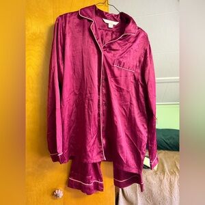Victoria's Secret Satin Pajama Set - Deep Magenta